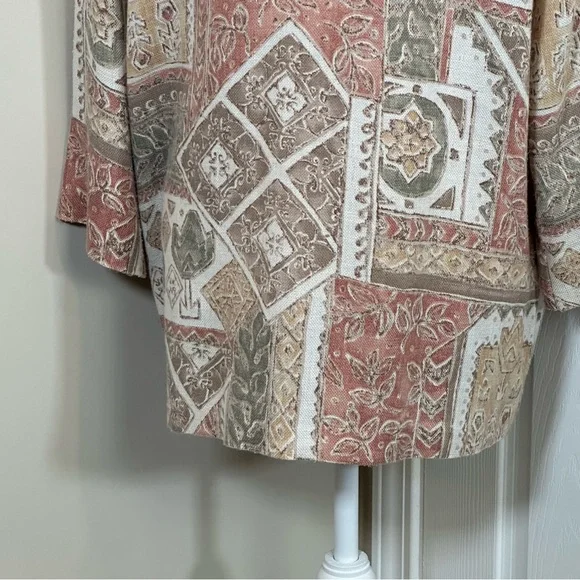 Vintage multicolor neutral Joanna Blazer size M/L - Picture 6 of 6